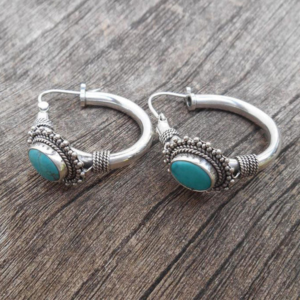 Chic™ | Boucles d'oreilles turquoise rétro