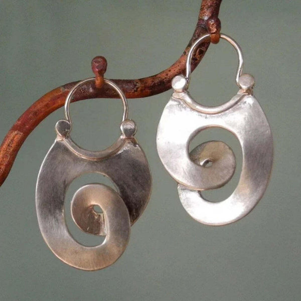 Boucles d'oreilles en argent irrégulières rétro