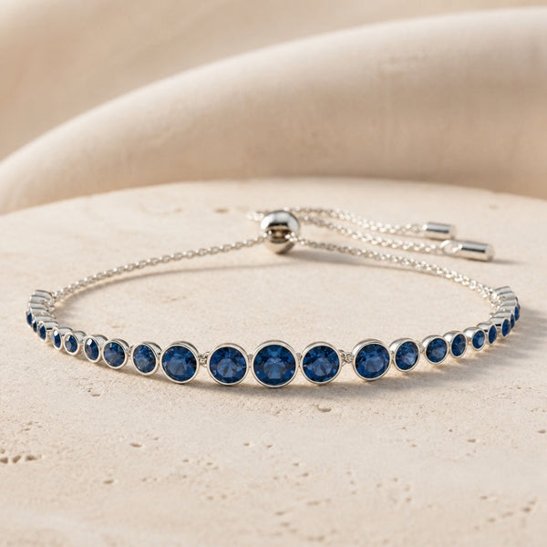 Bracelet de tennis en saphir à taille ronde