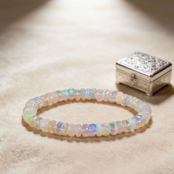 Bracelet en opale éthiopien naturel de ménopause
