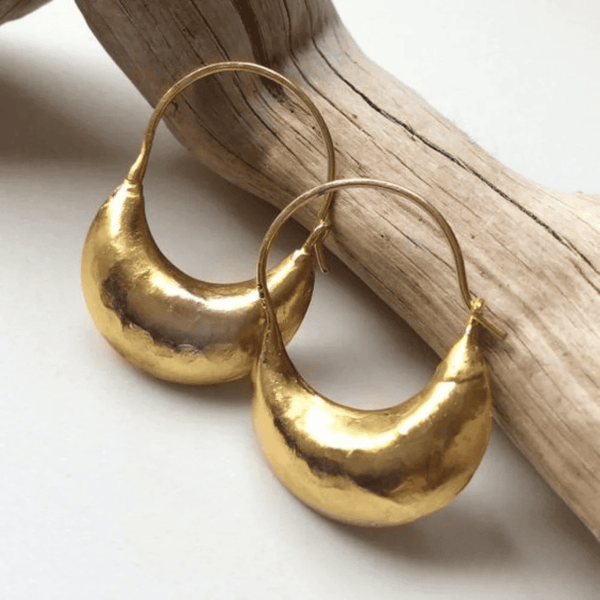 Boucles d'oreilles en basket vintage dorées