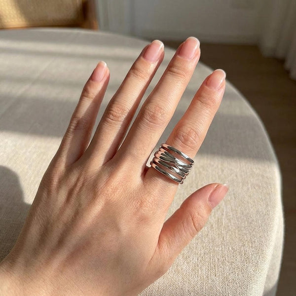 Bague en Argent Superposée Vintage