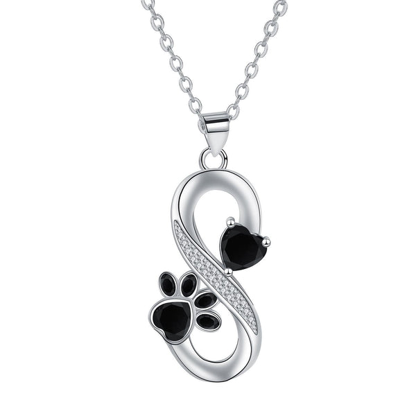 Collier symbole d'absurdité cœurs empreinte de patte