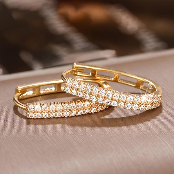 Boucles d'oreilles en zircon rondes élégantes