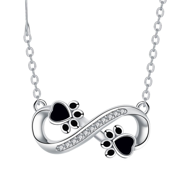 Collier à pendentif patte d'ourson en zircon