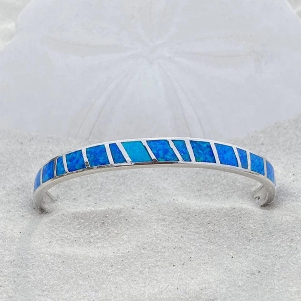 Bracelet en Opale Argentée Bleue