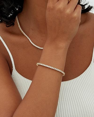 Lustra™ | Bracelet tennis moissanite doré