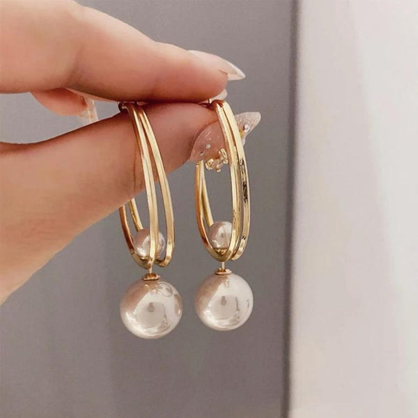 Boucles d'oreilles en perles dorées vintage