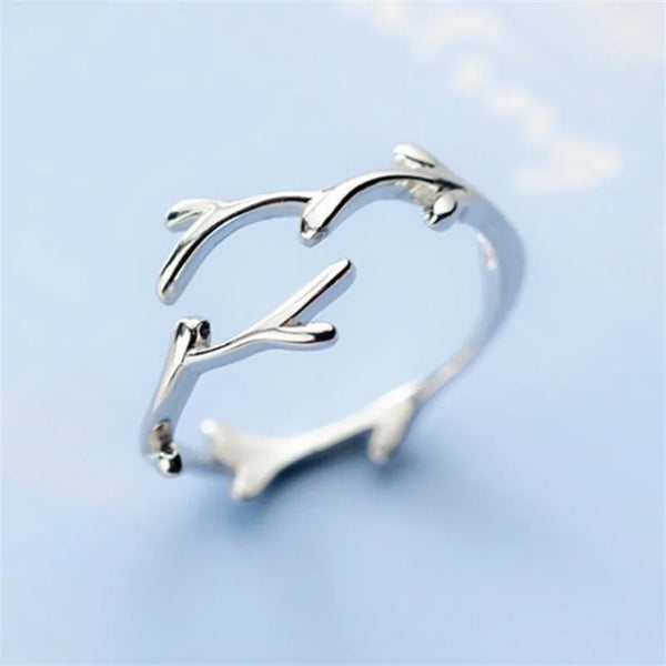 Bague en argent sterling avec branche