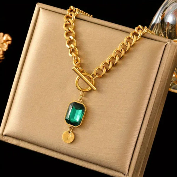 Collier pendentif émeraude