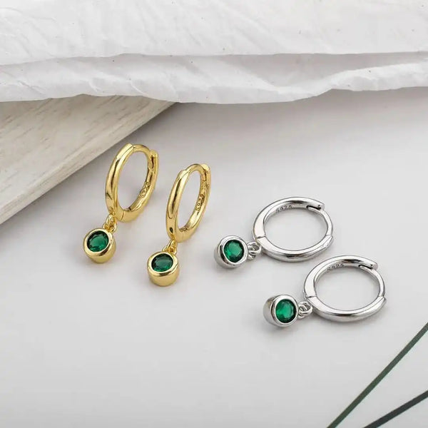 Boucles d'oreilles en zircon vert brillant