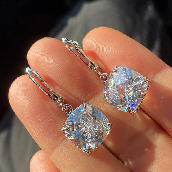 Boucles d'oreilles en zirconium blanc doré