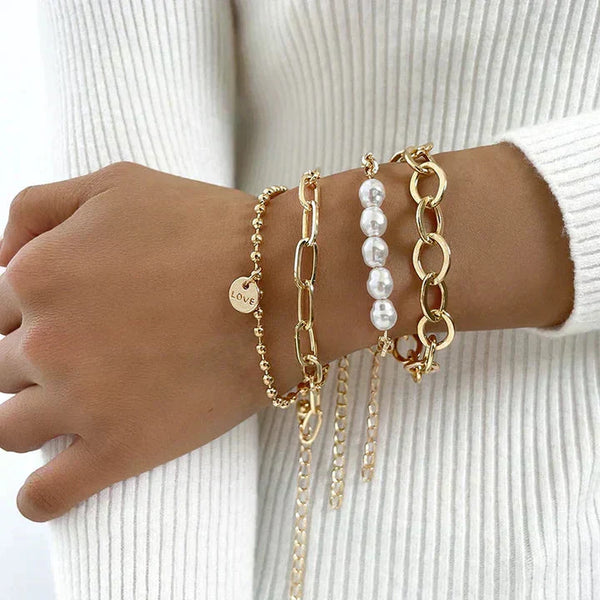 Packs de Bracelet en Perles Dorées