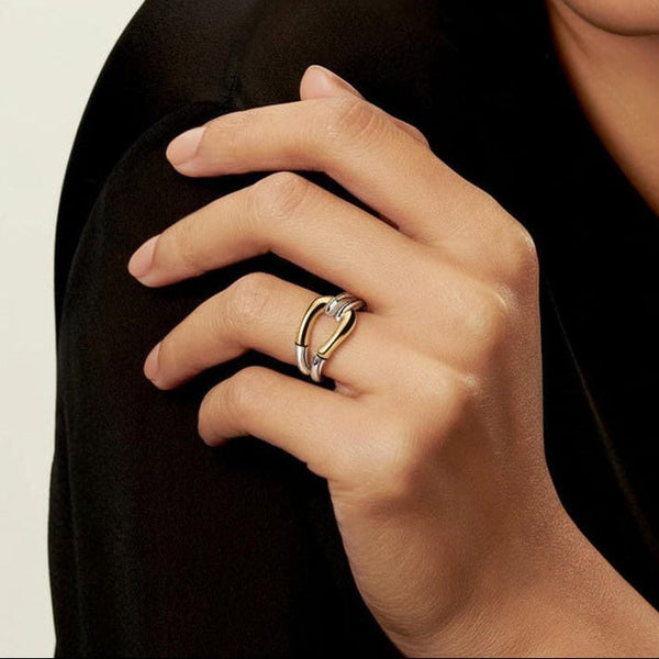 Bague Vintage En Argent Doré