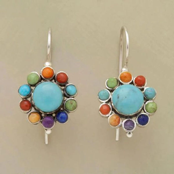 Boucles d'oreilles en anneau vintage Iris turquoise