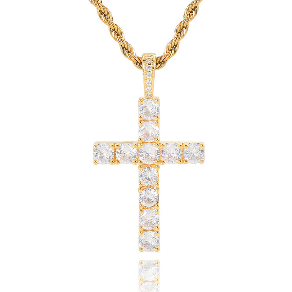 Faith™ | Collier croix moissanite doré