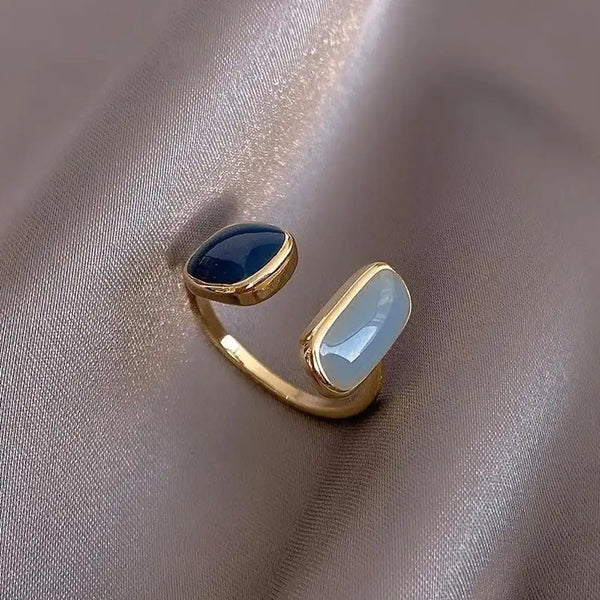 Bague Ajustable en Pierre Précieuse Bleue Bohème