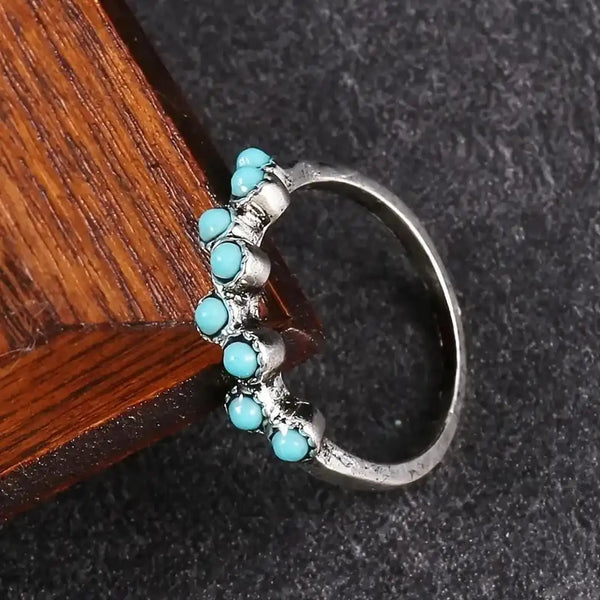 Bague en perles turquoise intemporelle