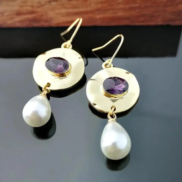 Boucles d'oreilles Helmi Violet Zirconia