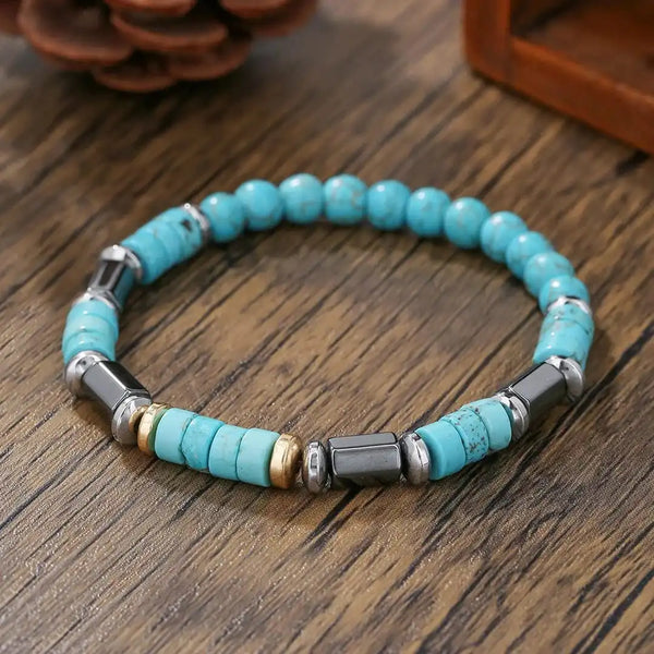 Bracelet en pierre turquoise Helminen bohème