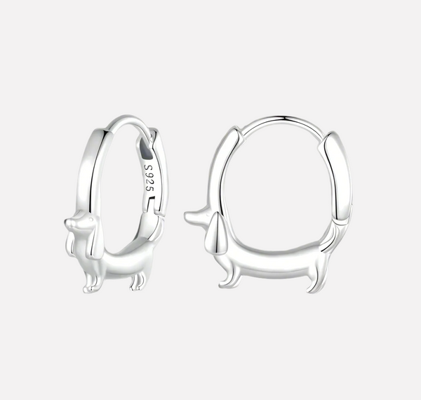Boucles d'oreilles en forme de teckel précieuses – le trésor de la maman chien