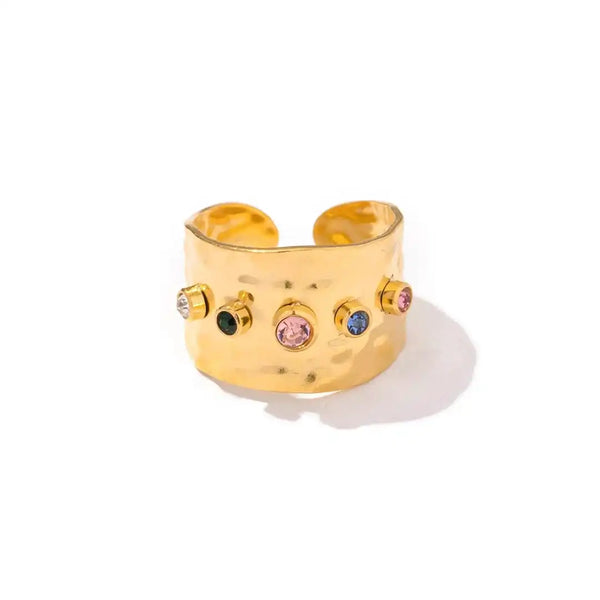 Bague Vintage en Zirconium Cubique Doré