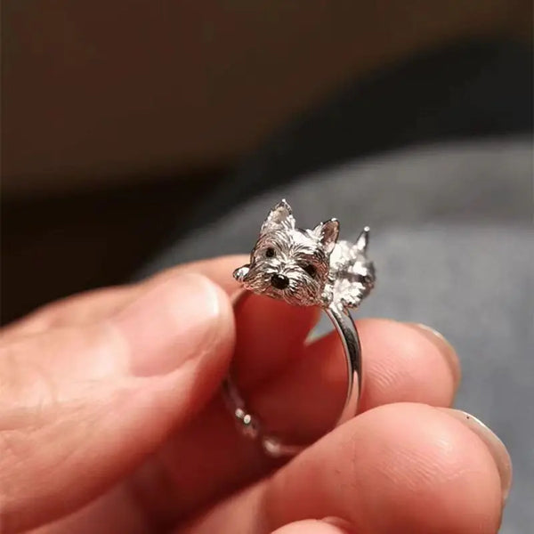 Bague ajustable pour chien au style rétro