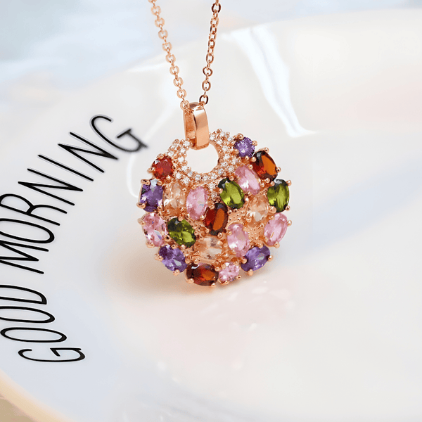 Collier Pendentif Gemme Rayonnant