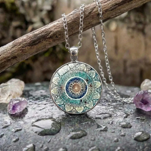 Collier Mandala Intriqué Bleu