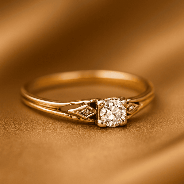 Bague Vintage Classique en Or avec Zirconia