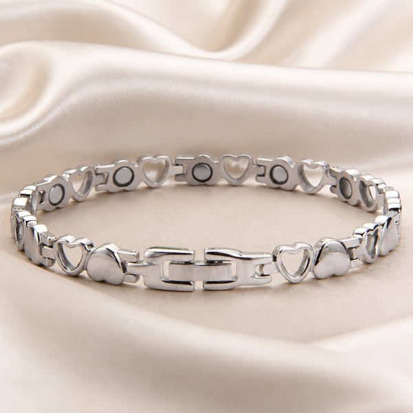 Bracelet en Cœur en Or Blanc Élégant