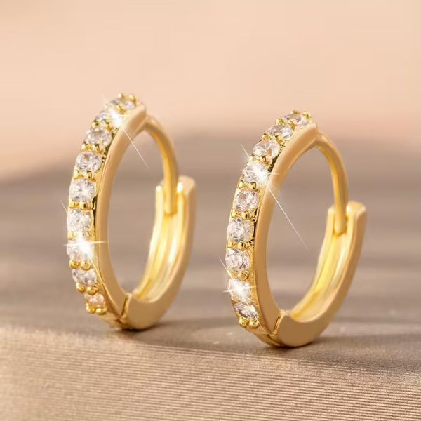 Boucles d'oreilles en mini anneau doré intemporelles