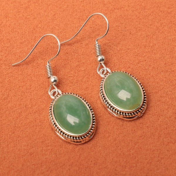 Boucles d'oreilles en jade vert vintage Soikea