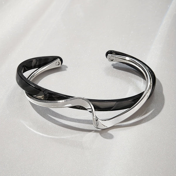 Bracelet manchette en forme d'onde minimaliste