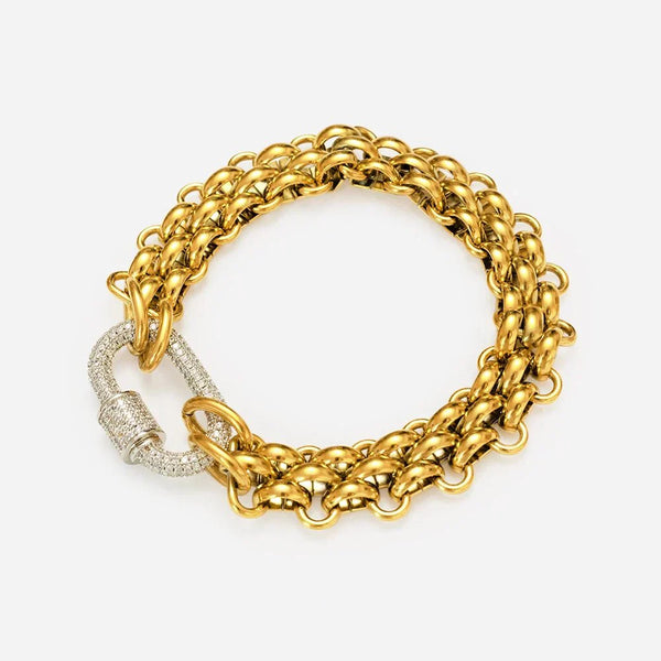 Bracelet Sculpté Verge Doré