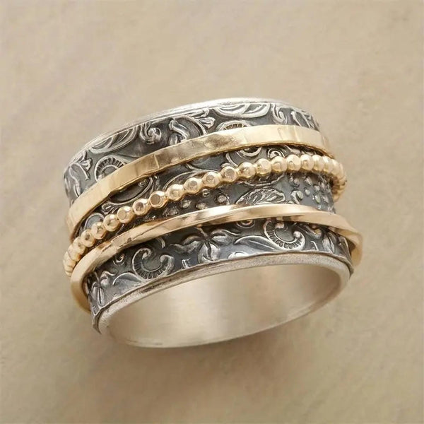 Bague Vintage en Or & Argent Antique