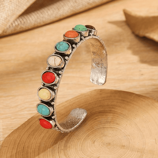 Bracelet en argent vintage multicolore