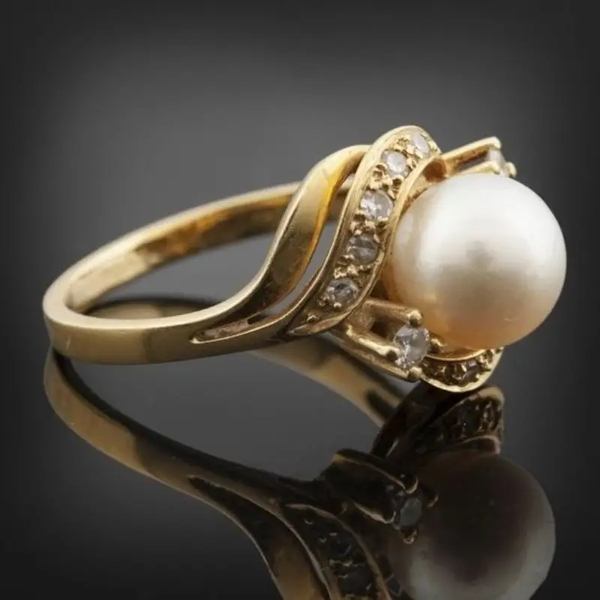 Bague Élégante Perle Or