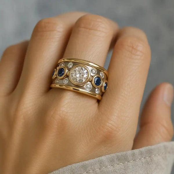 Bague Vintage en Zircon Cubique Encastré