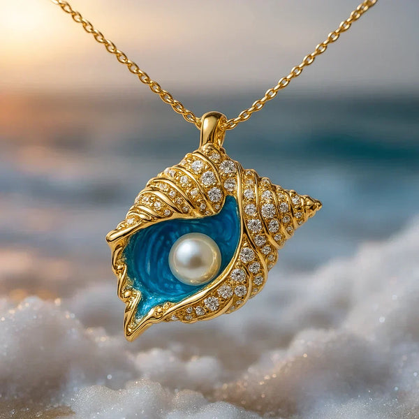Collier coquillage perle radieuse | Or