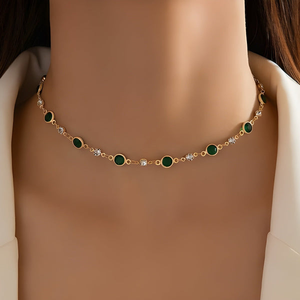 Collier pendentif vert émeraude