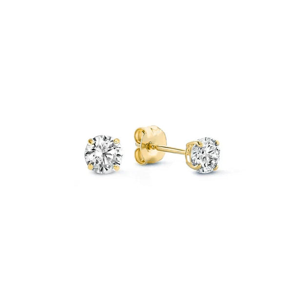 Larmes™ | Puces d'oreilles pierre dorées
