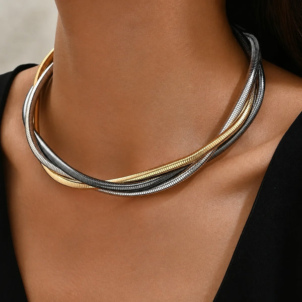 Collier à chaînes superposées opulent