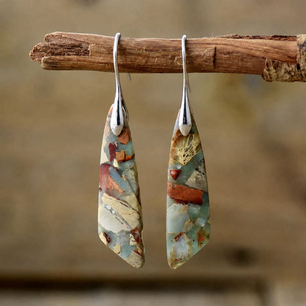 Boucles d'oreilles en pierre naturelle unique