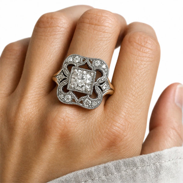 Bague en or vintage avec zirconia