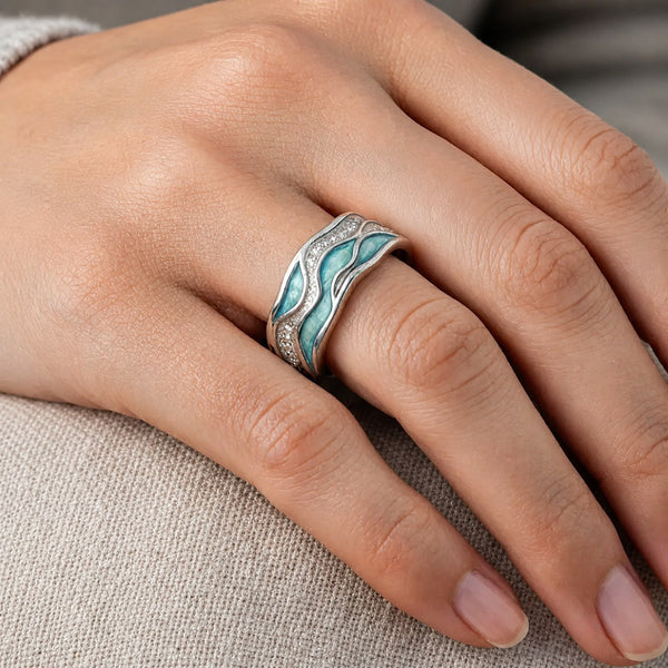 Bague Vague de Mer Turquoise
