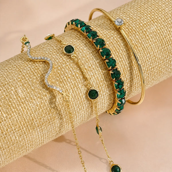 Bracelet vintage en émeraude