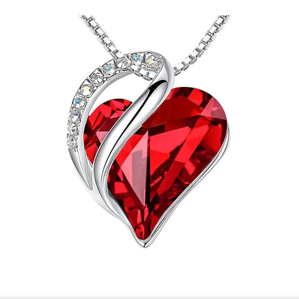 Collier rubis cœur infini