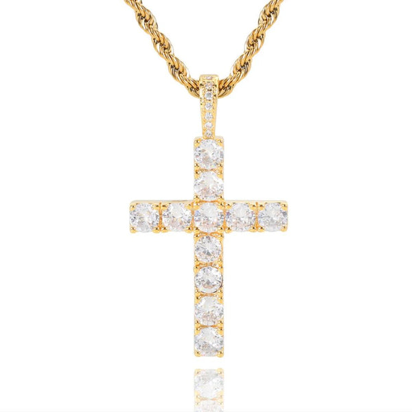 Collier croix en diamant classique