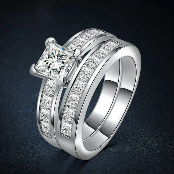 Bague en Cristal Argenté Vintage